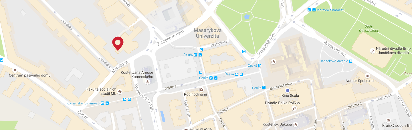 Mapa - Žerotínovo nám. 6, Brno 602 00